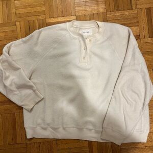 The Great. Fleece Henley Sweatshirt